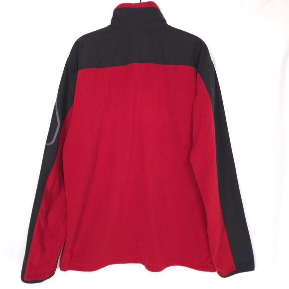 THE NORTH FACE Men’s LARGE TKA 100 Glacier Fleece Pullover Red Black Quarter Zip - Picture 6 of 9